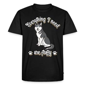 Tout ce dont j’ai besoin est moelleux chien doux Gris - T-shirt Premium bio Homme - noir - Devant - Nico (187cm)