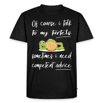 Funny Turtle Design Pet - Men's Premium Organic T-Shirt - black - Front - Nico (187cm)