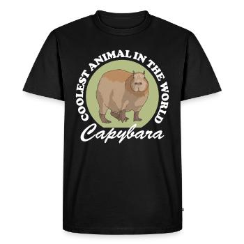 Capybara capybaras Capybaras cadeau - T-shirt Premium bio Homme - noir - Devant - Nico (187cm)