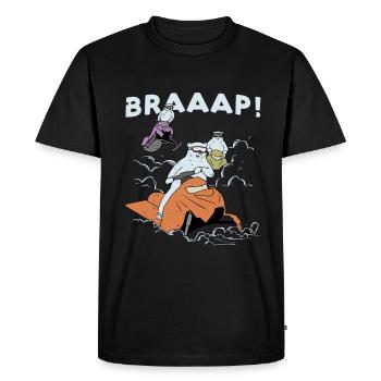 Polar bear rides snowmobile Braap Design - Men's Premium Organic T-Shirt - black - Front - Nico (187cm)