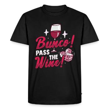 Bunco Pass the Wine Design for Bunco Babe and Wine - Men's Premium Organic T-Shirt - black - Front - Nico (187cm)