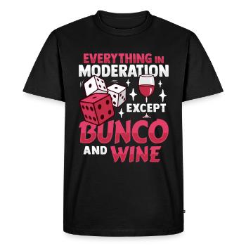 Bunco Wine Design for Bunco Babe and Wine Drinkers - Men's Premium Organic T-Shirt - black - Front - Nico (187cm)