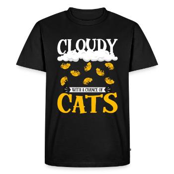Nuageux avec une chance de conception de chat - T-shirt Premium bio Homme - noir - Devant - Nico (187cm)