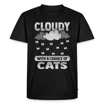 Nuageux avec une chance pour la conception de chat - T-shirt Premium bio Homme - noir - Devant - Nico (187cm)