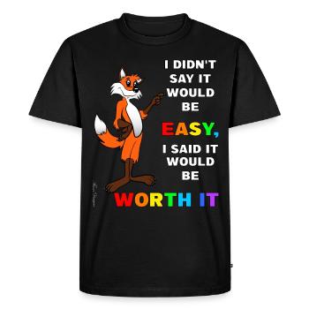 Cunning fox with wisdom says it will be - Men's Premium Organic T-Shirt - black - Front - Nico (187cm)