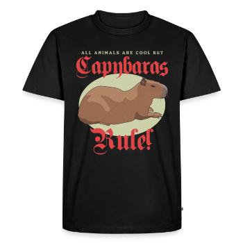 Capybara Capybaras Capybaras Capybara Cadeau - T-shirt Premium bio Homme - noir - Devant - Nico (187cm)