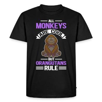 Singes orangs-outans Cadeau Orang-outan - T-shirt Premium bio Homme - noir - Devant - Nico (187cm)