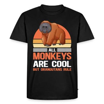 Singes orangs-outans | Cadeau Orang-outan - T-shirt Premium bio Homme - noir - Devant - Nico (187cm)
