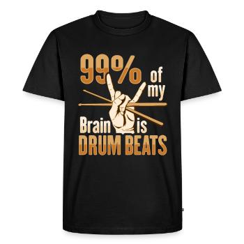 Drum Set Percussion Design - Men's Premium Organic T-Shirt - black - Front - Nico (187cm)