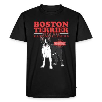 Boston Terrier Dogs | Dog Owner Gift - Men's Premium Organic T-Shirt - black - Front - Nico (187cm)