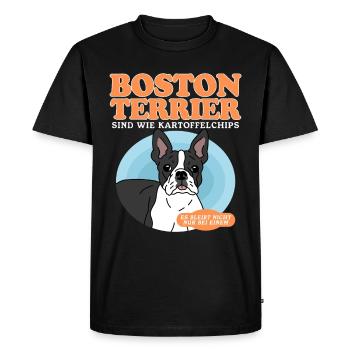 Boston Terrier Dog Dog Owner Gift - Men's Premium Organic T-Shirt - black - Front - Nico (187cm)