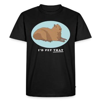 Capybara capybara | Cadeau Capybaras - T-shirt Premium bio Homme - noir - Devant - Nico (187cm)