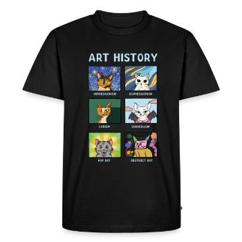 Histoire de l’art Chats Arts visuels Chat - T-shirt Premium bio Homme - noir - Devant - Nico (187cm)