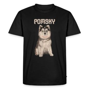 Pomsky Dogs Pomskies Dog Owner Cadeau - T-shirt Premium bio Homme - noir - Devant - Nico (187cm)