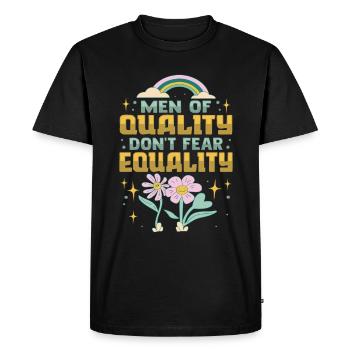 Féminisme Émancipation Féministe - T-shirt Premium bio Homme - noir - Devant - Nico (187cm)