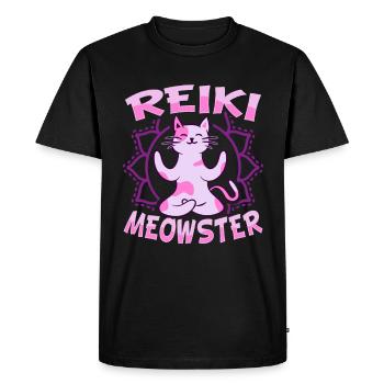 Reiki Energy Cat pour un guérisseur Reiki - T-shirt Premium bio Homme - noir - Devant - Nico (187cm)