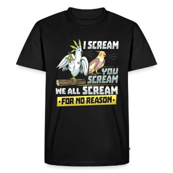 Tropical Bird Cry Parrot Cockatoo - Men's Premium Organic T-Shirt - black - Front - Nico (187cm)