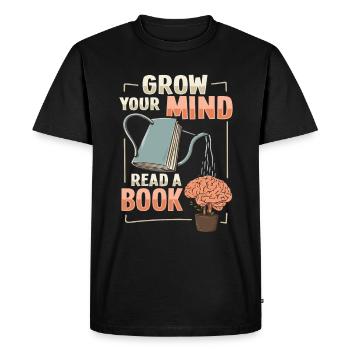 Reading book nerd designs for a librarian - Men's Premium Organic T-Shirt - black - Front - Nico (187cm)