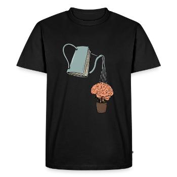 Reading book nerd designs for a librarian - Men's Premium Organic T-Shirt - black - Front - Nico (187cm)