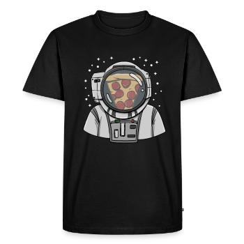 Astronaut Pizza Design for a hobby pizza baker - Men's Premium Organic T-Shirt - black - Front - Nico (187cm)