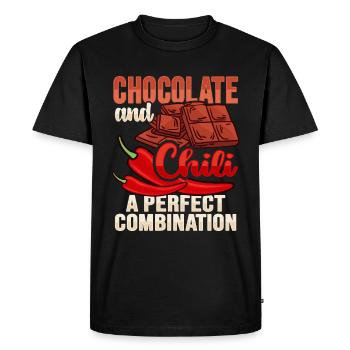 Conception de chocolat chili pour un amateur de chili - T-shirt Premium bio Homme - noir - Devant - Nico (187cm)