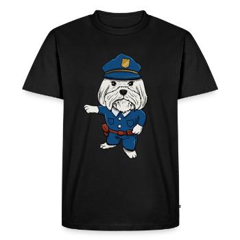 Police Dog Boy - Men's Premium Organic T-Shirt - black - Front - Nico (187cm)