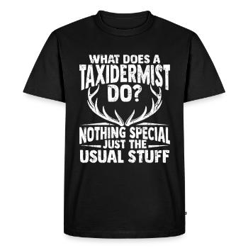 Conception de taxidermiste pour la peluche des animaux - T-shirt Premium bio Homme - noir - Devant - Nico (187cm)
