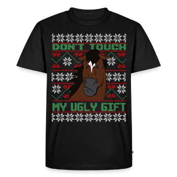 Ne touchez pas à l’hiver du cavalier brun moche - T-shirt Premium bio Homme - noir - Devant - Nico (187cm)