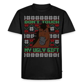 Ne touchez pas à l’hiver du cavalier brun moche - T-shirt Premium bio Homme - noir - Devant - Nico (187cm)