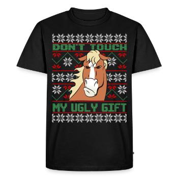 Ne touchez pas à l’hiver du cavalier brun moche - T-shirt Premium bio Homme - noir - Devant - Nico (187cm)