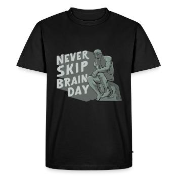 Ne jamais sauter le cerveau Jour Philosophie Pensée philosophale - T-shirt Premium bio Homme - noir - Devant - Nico (187cm)