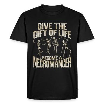 Undead Necromancer Skeleton Satanist Goth - Men's Premium Organic T-Shirt - black - Front - Nico (187cm)