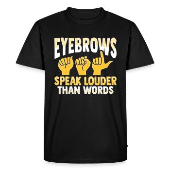 ASL Gestes de la main Sensibilisation à la perte auditive sourde - T-shirt Premium bio Homme - noir - Devant - Nico (187cm)
