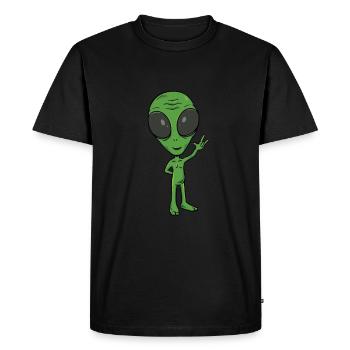 ILY Alien ASL Hand Gesture Perte auditive sourde - T-shirt Premium bio Homme - noir - Devant - Nico (187cm)