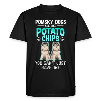 Pomsky Dogs | Pomskies Dog Owner Cadeau - T-shirt Premium bio Homme - noir - Devant - Nico (187cm)
