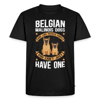 Belgian Shepherd Malinois Dog Gift - Men's Premium Organic T-Shirt - black - Front - Nico (187cm)