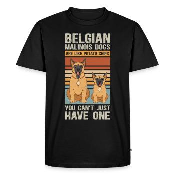 Belgian Shepherd Malinois Dog Gift - Men's Premium Organic T-Shirt - black - Front - Nico (187cm)