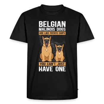 Belgian Shepherd | Malinois Dog Gift - Men's Premium Organic T-Shirt - black - Front - Nico (187cm)