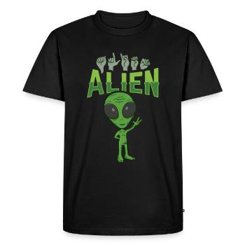 ILY Alien ASL Langue des signes - T-shirt Premium bio Homme - noir - Devant - Nico (187cm)