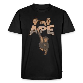 Langue des signes ILY Monkey ASL - T-shirt Premium bio Homme - noir - Devant - Nico (187cm)