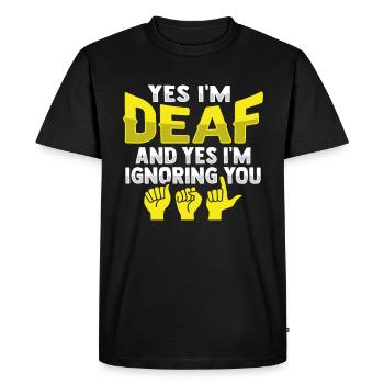 ASL Hand gestures Deaf hearing loss - Men's Premium Organic T-Shirt - black - Front - Nico (187cm)