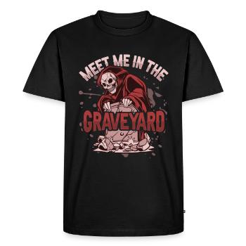 Undead Cemetery Necromancer design for a - Men's Premium Organic T-Shirt - black - Front - Nico (187cm)