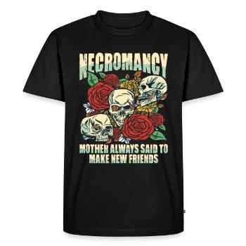 Undead necromancer design for a Satanist - Men's Premium Organic T-Shirt - black - Front - Nico (187cm)