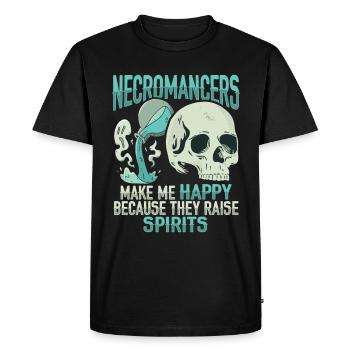 Undead necromancer design for a Satanist - Men's Premium Organic T-Shirt - black - Front - Nico (187cm)