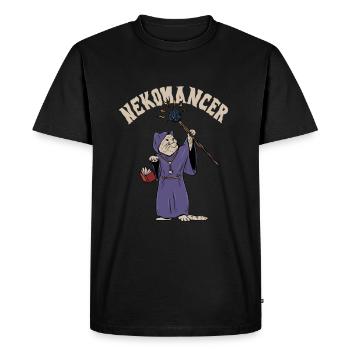 Nekomancer cat design for a necromancer - Men's Premium Organic T-Shirt - black - Front - Nico (187cm)