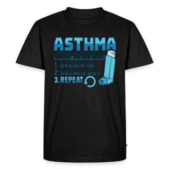 Albuterol Asthme Astmatiste - T-shirt Premium bio Homme - noir - Devant - Nico (187cm)