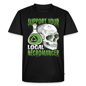 Support your local necromancer Undead - Men's Premium Organic T-Shirt - black - Front - Nico (187cm)