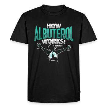 Albuterol Asthme Astmatiste - T-shirt Premium bio Homme - noir - Devant - Nico (187cm)