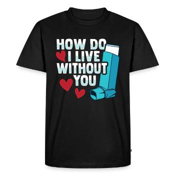 Albuterol Asthme Astmatiste - T-shirt Premium bio Homme - noir - Devant - Nico (187cm)