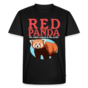 Panda roux | Panda Rouge Pandas Cadeau - T-shirt Premium bio Homme - noir - Devant - Nico (187cm)
